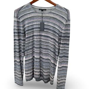 John Varvatos Shades of Gray Spring weight Knit Sweater Mens SZ L